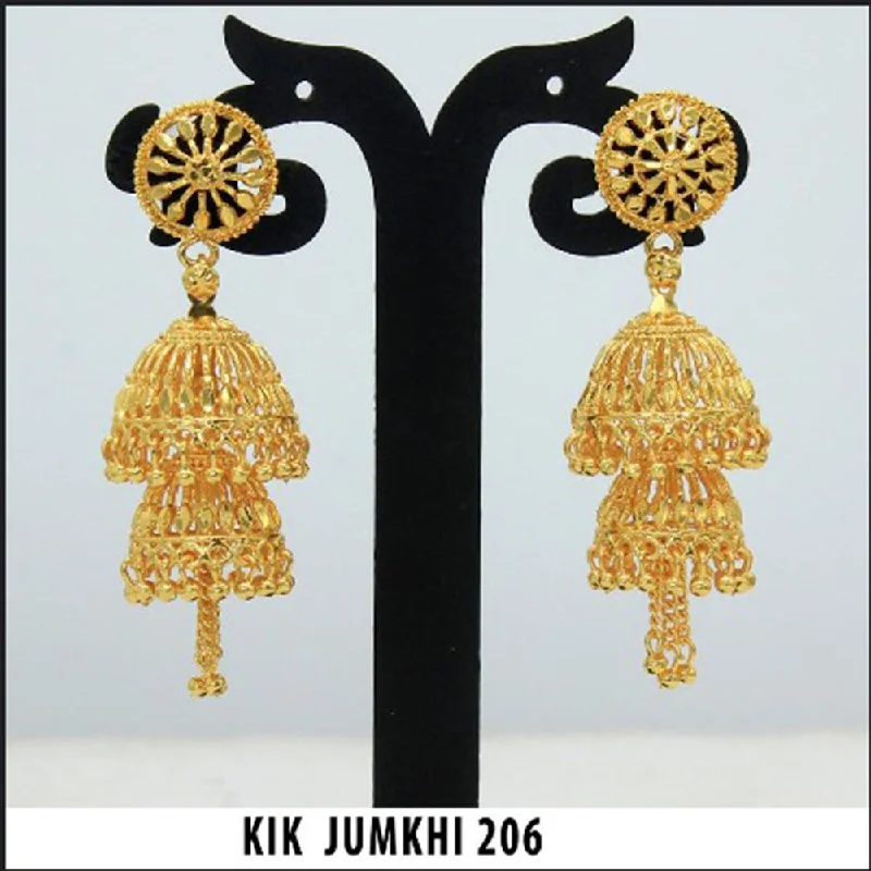 dangling earrings for women-Bhavi Jewels Gold Plated Jhumki Earrings