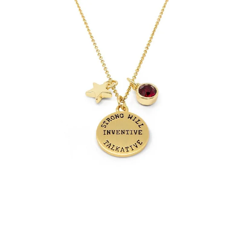 personalized necklaces for women-Birthstone Necklace July Gold Plated