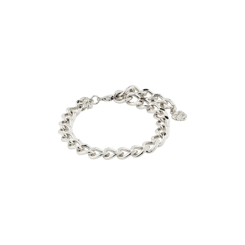 elegant silver bangles for women-CHARM curb chain bracelet silver-plated