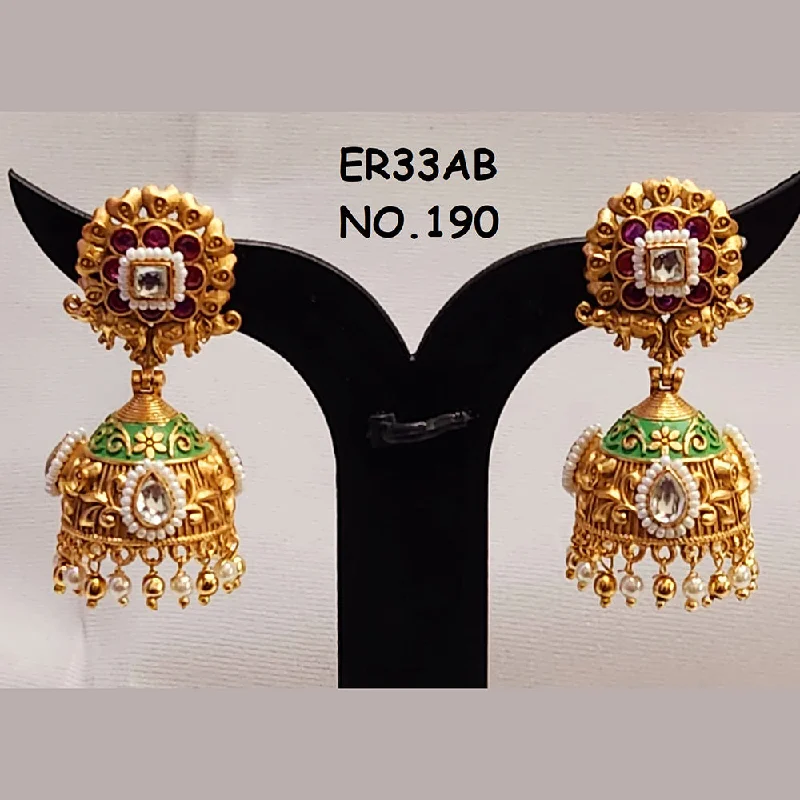 high-end earrings for women-Kala Creation Gold Plated Jhumki Earrings