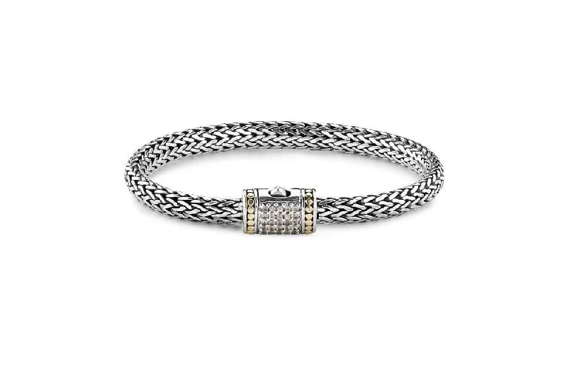 custom bracelets for women-Kuta Bracelet 5x7MM- White Sapphire