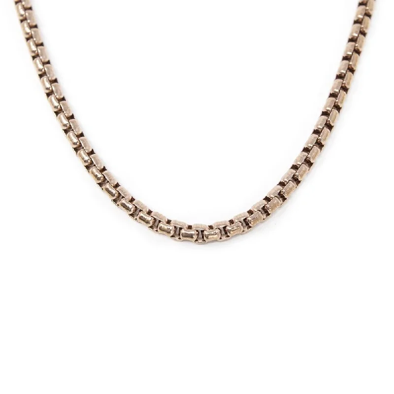 trendy necklaces for women-18 Inch Stainless Steel Box Chain Necklace Rose Gold Plated