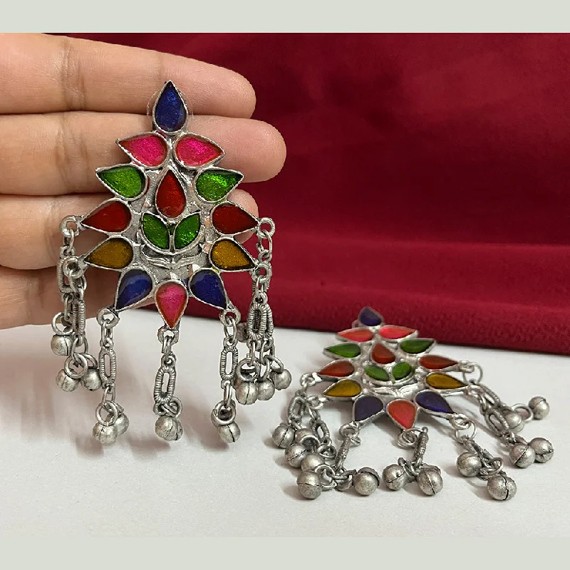 dangle earrings for women-Shringarstreet Germen Silver Multicolored Earring