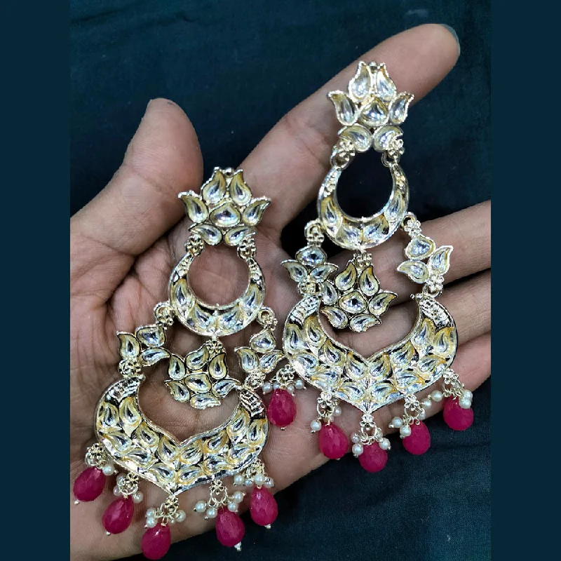 handmade earrings for women-Manisha Jewellery Kundan Stone Dangler Earrings