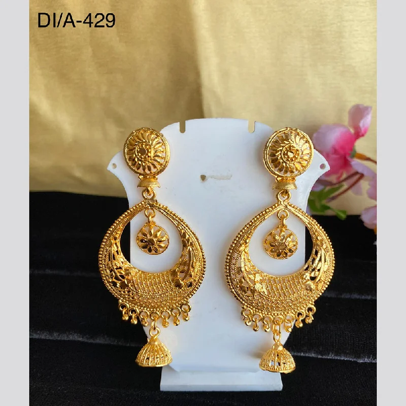 personalized earrings for women-Mahavir Gold Plated Dangler Earrings