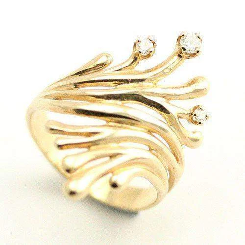 high-quality rings for women-Designer Gold and Diamond Ring