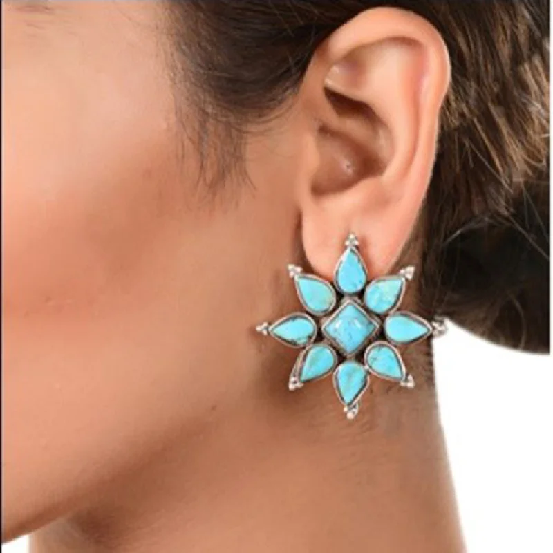 hand-crafted earrings for women-Silver Mountain 925 Sterling Silver Stud Earrings