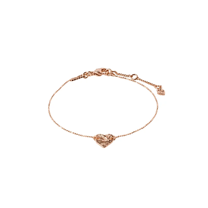 gold-plated bangles for women-SOPHIA heart pendant bracelet rosegold-plated