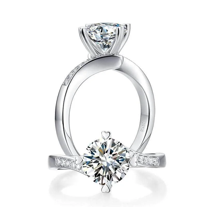 luxury engagement rings for women-1.5ct Diamond Heart Shape Prong Ring