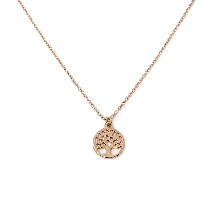 custom jewelry necklaces for women-18 Inch Tree of Life Pendant Necklace Rose Gold Tone