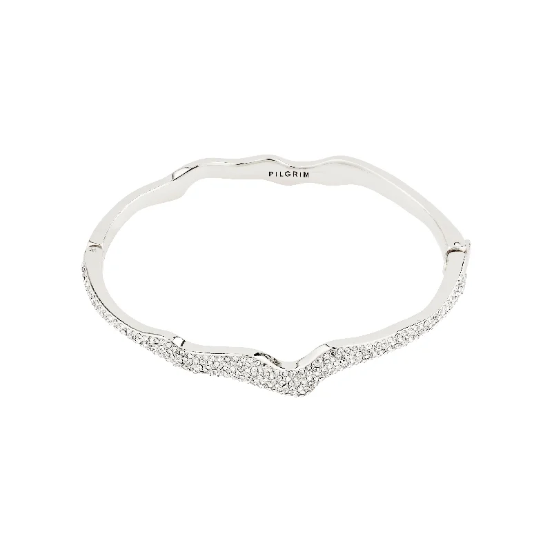 adjustable bangles for women-CONNECT crystal bracelet silver-plated