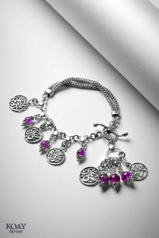 bangle bracelets for casual wear-Purple Arabic Bracelet (02)