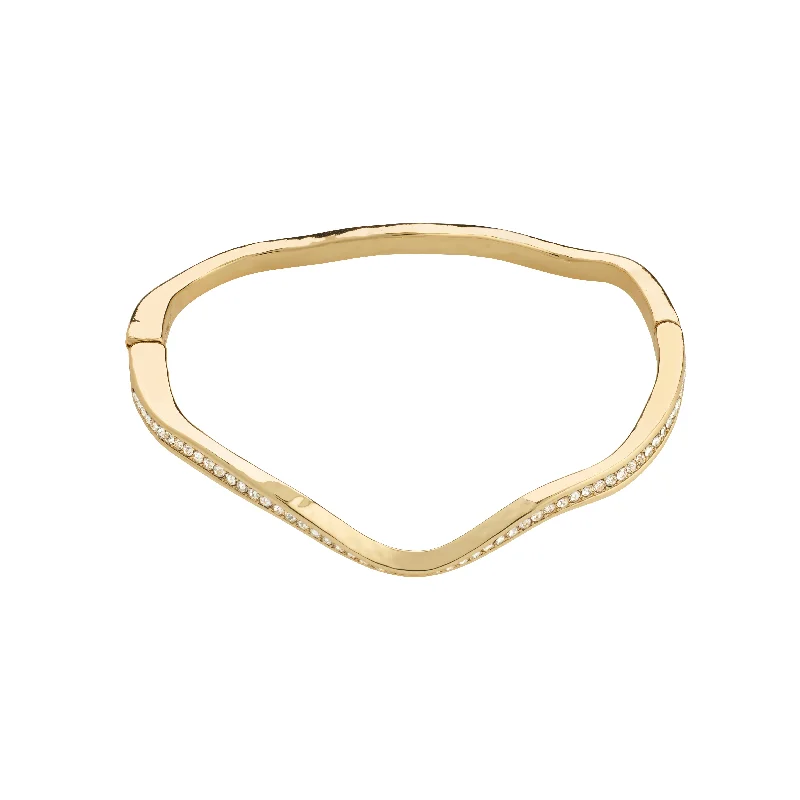 silver bracelets for women-TRUE wavy bangle gold-plated