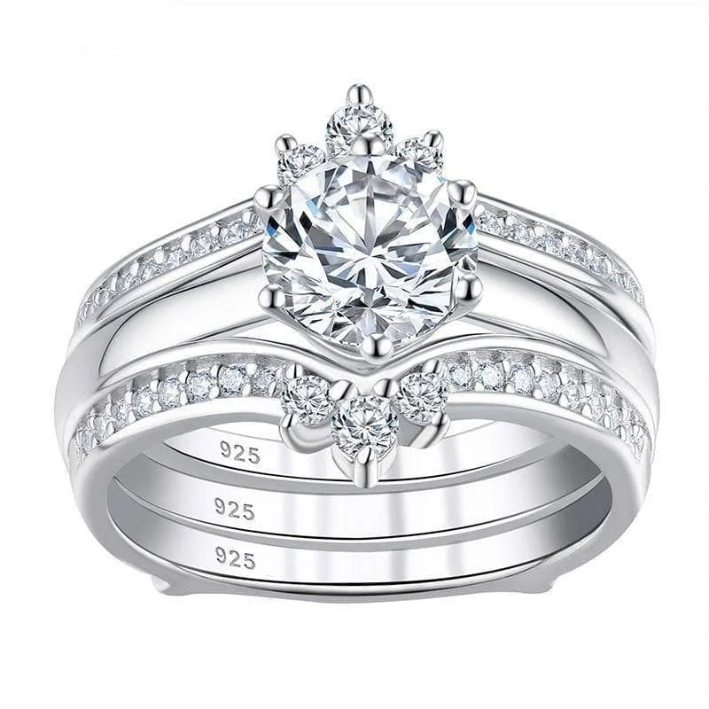 custom engagement rings with diamonds for women-1.25ct Round Cut Created Diamond Solitaire Engagement Ring Set