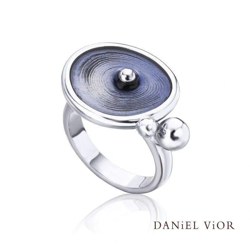 minimalistic rings for women-Silver & Enamel Designer Ring -Drops 716810