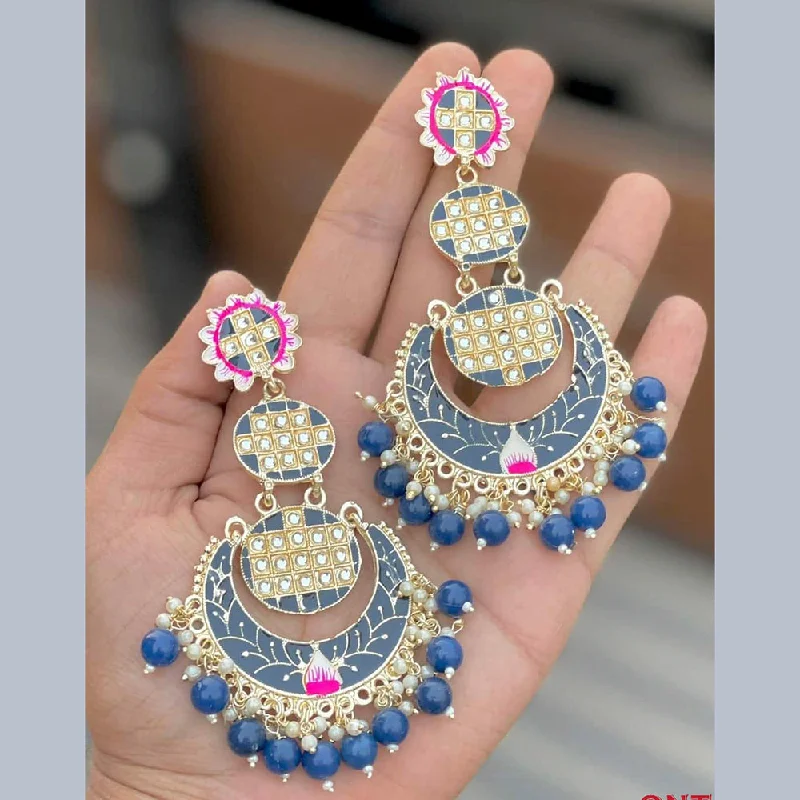 hoop earrings for women-Lucentarts Jewellery Gold Plated Meenakari Dangler Designer Earrings