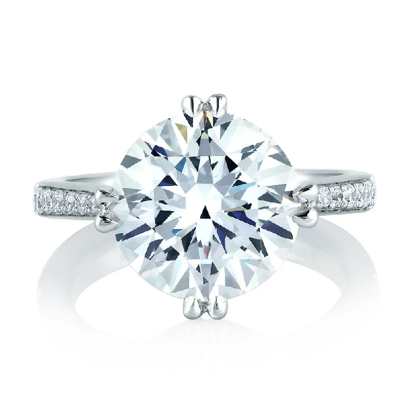 contemporary diamond engagement rings for women-A.Jaffe Engagement Rings Round Statement Engagement Ring MES421/130