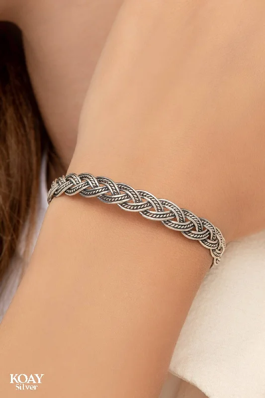 trendy bangles for women-Tex Braided Bangle (02)