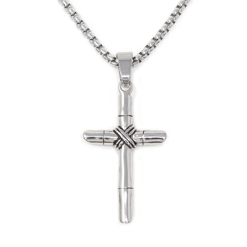 bridal necklaces for women-Men's Stainless Steel Necklace with Cross Pendant