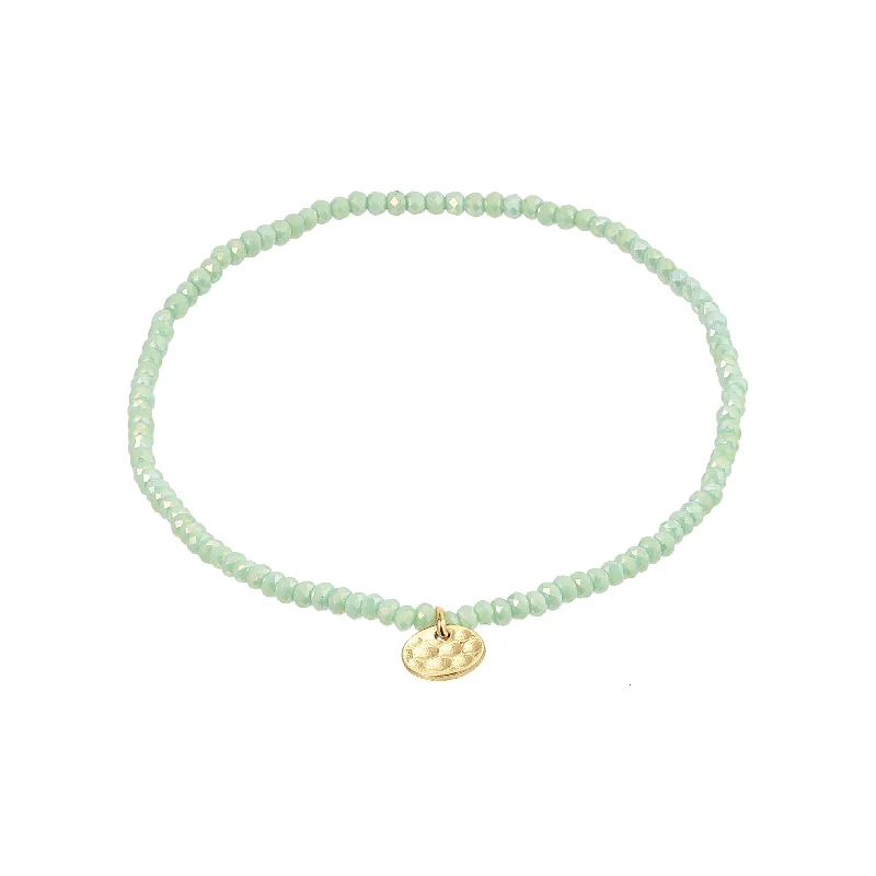 pearl bangles for women-INDIE bracelet green, gold-plated