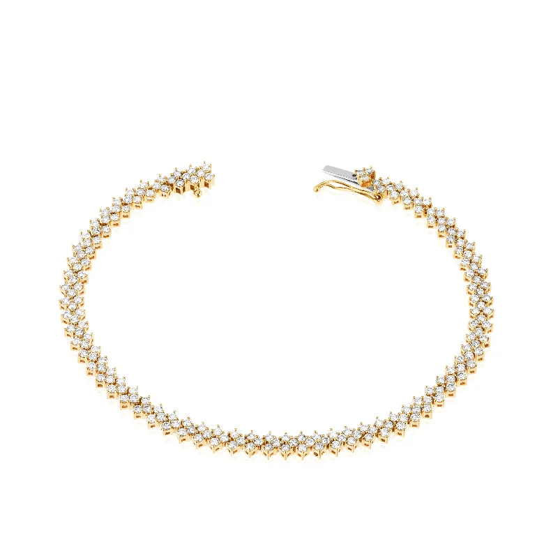 stackable gold bangles for women-Chevron Tennis Bracelet