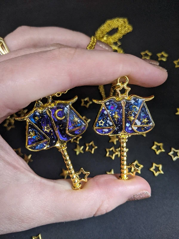 high-end necklaces for women-Libra: Celestial Zodiac Resin Pendant Necklaces- 2 Styles