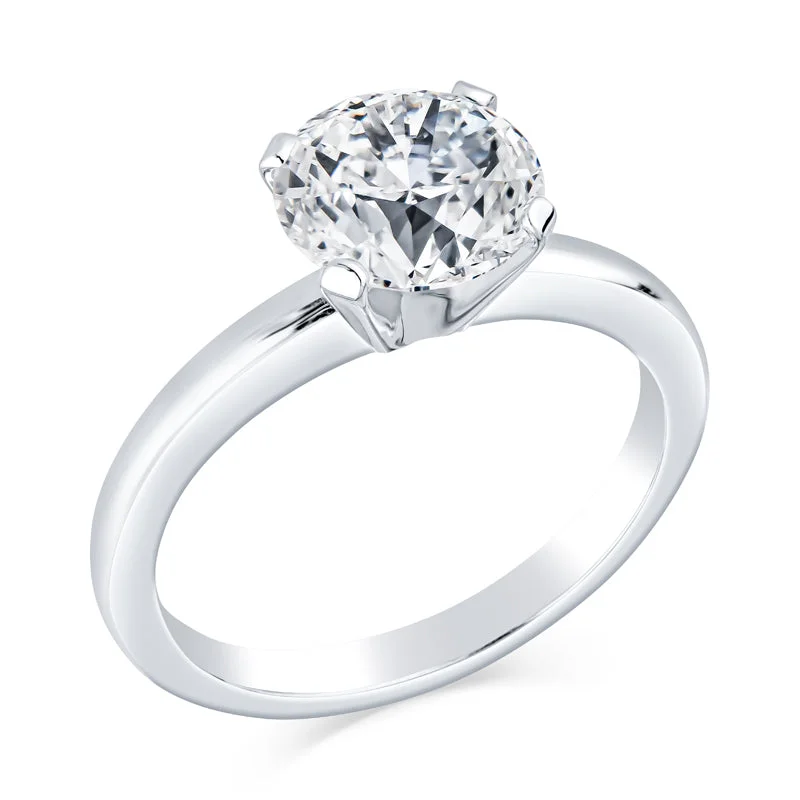 elegant engagement rings for women-Classic Solitaire Engagement Rings - Half Round Setting