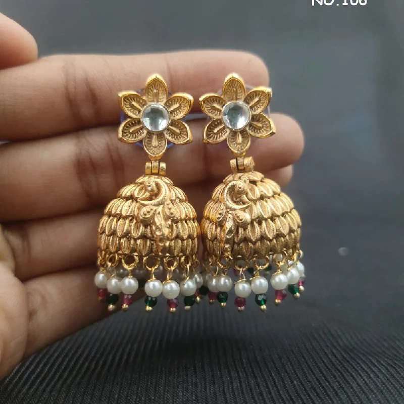 silver earrings for women-Kala Creation Gold Plated Jhumki Earrings