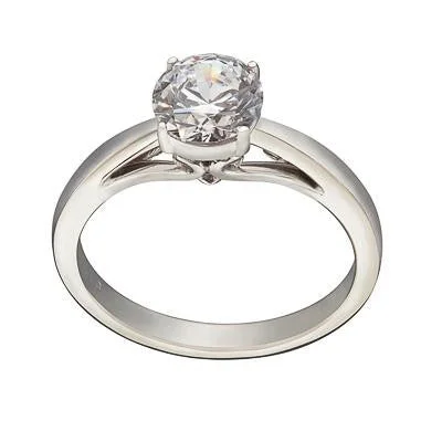 platinum diamond engagement rings for women-Modern Heart Solitaire Engagement Ring Setting