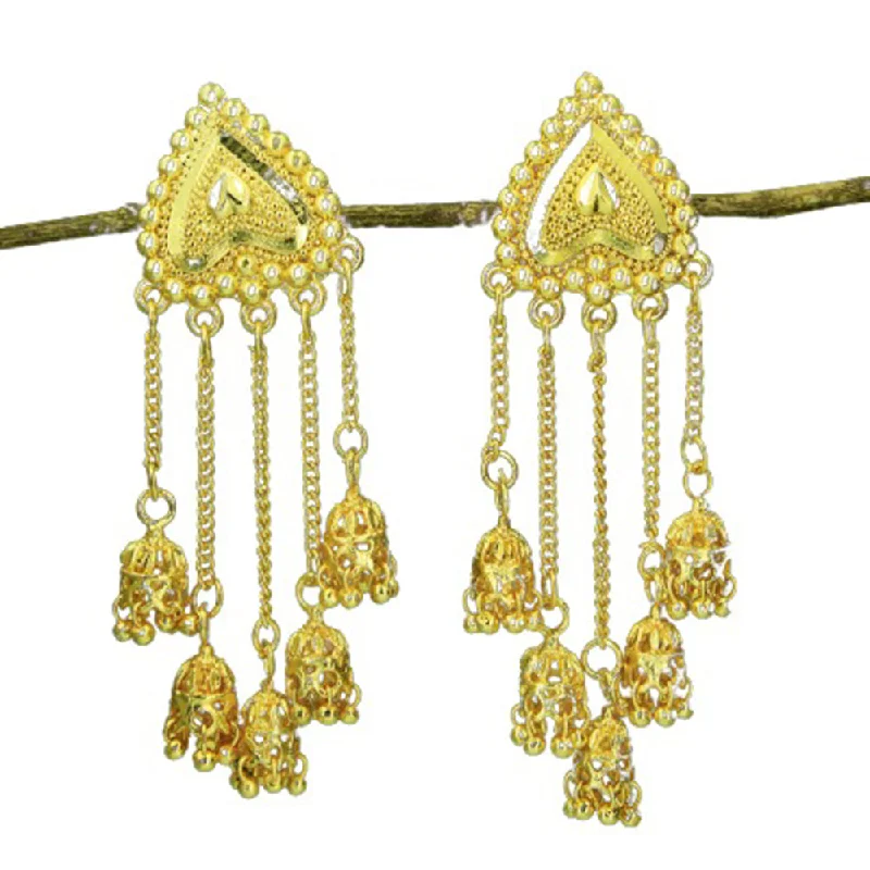 stud diamond earrings for women-Mahavir Gold Plated Dangler Earrings