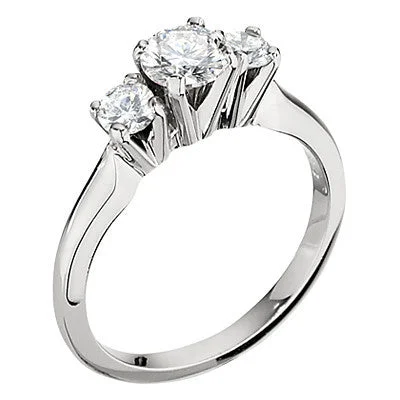 emerald-cut engagement rings for women-Classic Three Stone Engagement Rings