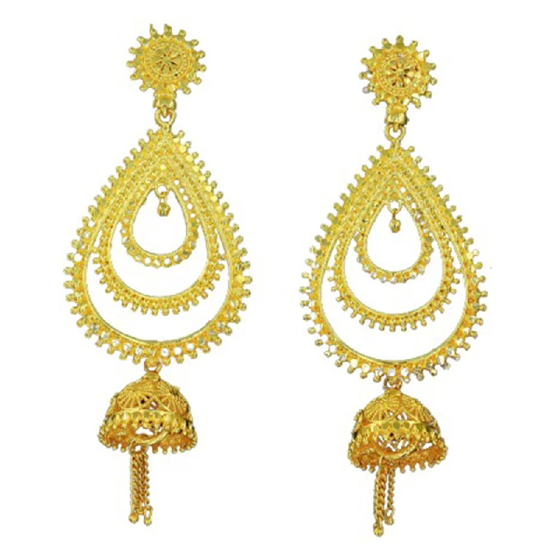 trendy earrings for women-Mahavir Gold Plated Dangler Earrings