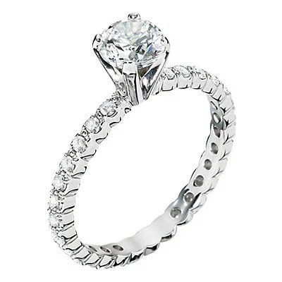 luxury engagement rings for women-Classic Eternity Style Engagement Ring Mounting