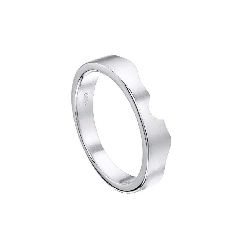 silver wedding rings for women-River Ripples Ring - R088-SIL