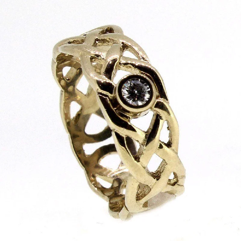 stylish rings for women-9 Carat Gold Celtic diamond ring GDR1