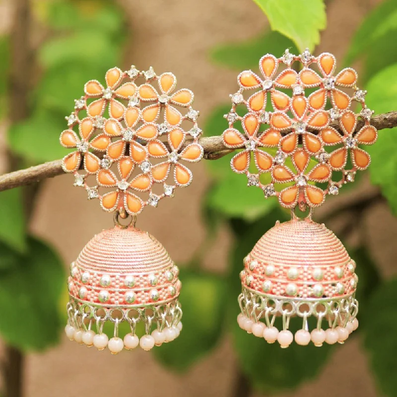 geometric earrings for women-H K Fashion Rose Gold Plated Jhumki Earrings