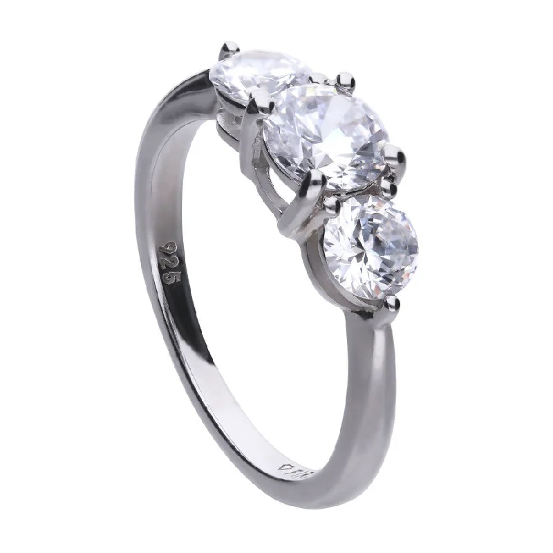 promise rings for women-Three Stone Trilogy Ring - R3657