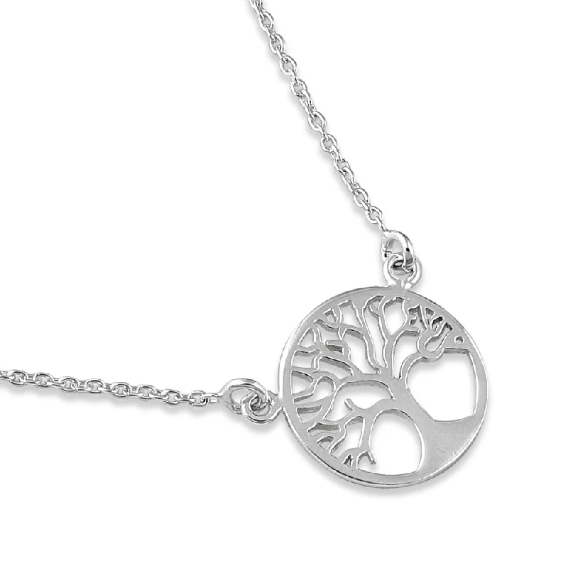 pearl necklaces for women-Sterling Silver Tree of Life Necklace