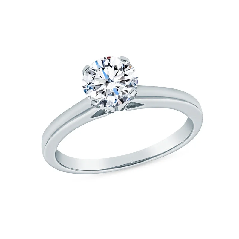 affordable diamond engagement rings for women-Classic Solitaire Engagement Rings - Open Shoulder Setting