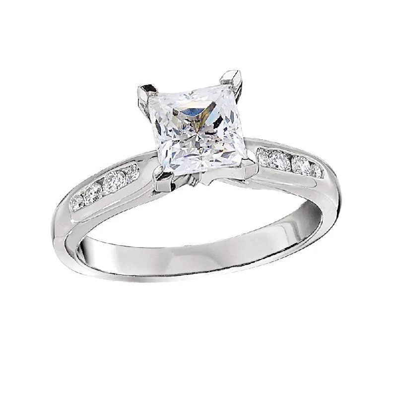 antique engagement rings for women-Classic Tapered Channel Set Engagement Rings