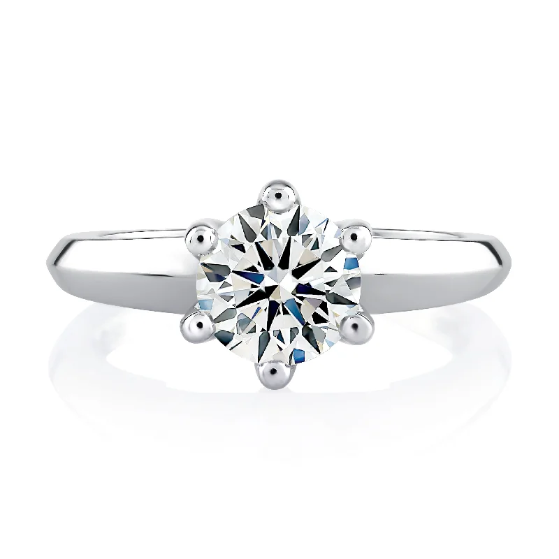 unique gold engagement rings for women-A.Jaffe Engagement Rings Classic 6 Prong Solitaire Engagement Ring ME1560/100