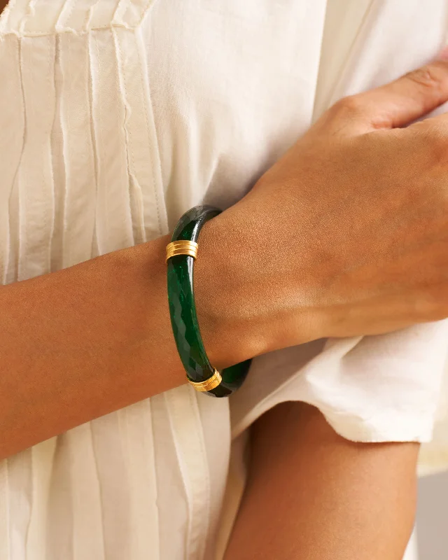 silver bangles for women-Cara Bangle - Green