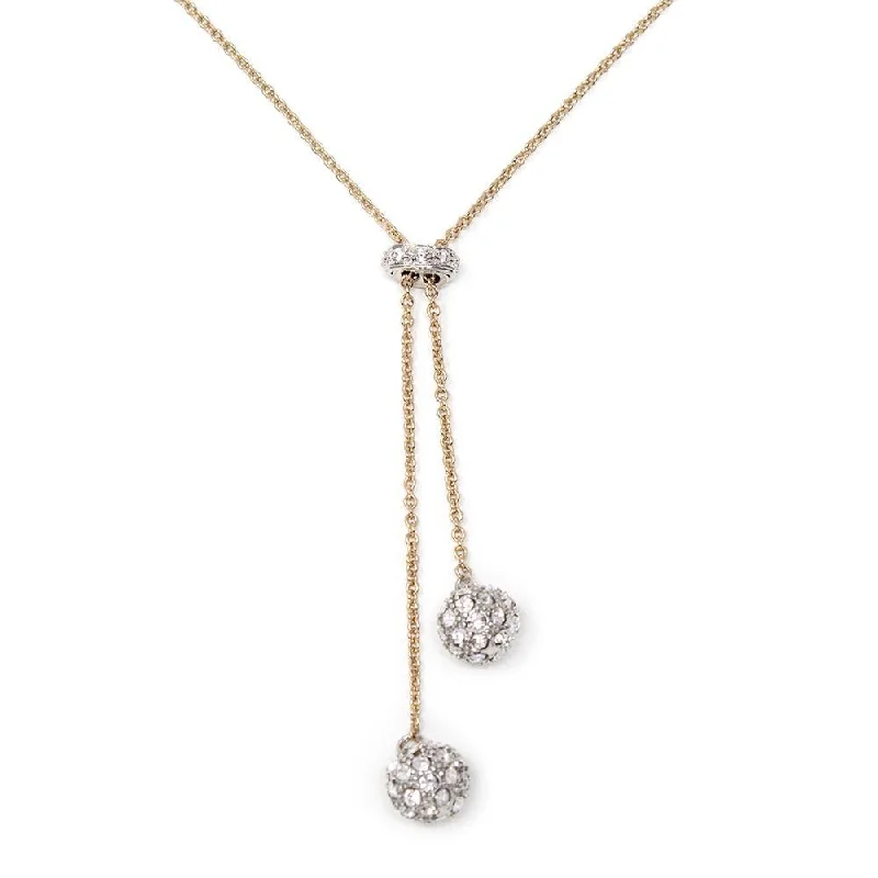 diamond necklaces for women-Crystal Ball Slide Necklace Rose Gold Plated