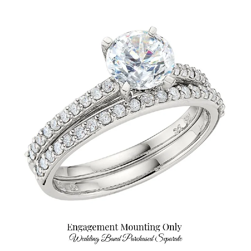 engagement rings with diamonds for women-Classic Diamond Band Engagement Rings