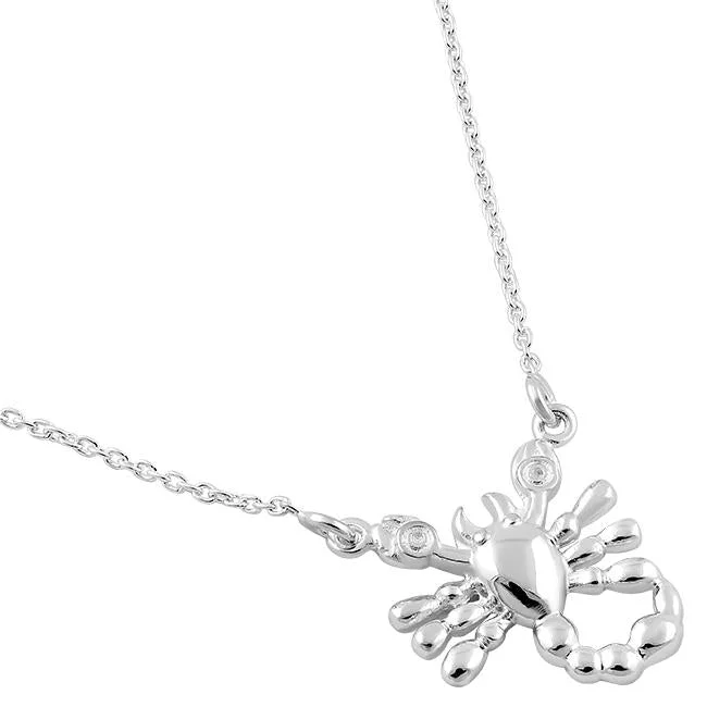 bridal necklaces for women-Sterling Silver Scorpio Necklace