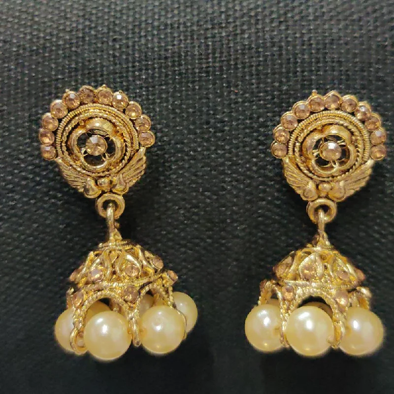 elegant hoop earrings for weddings-Shreeji Gold Plated Jhumki Earrings