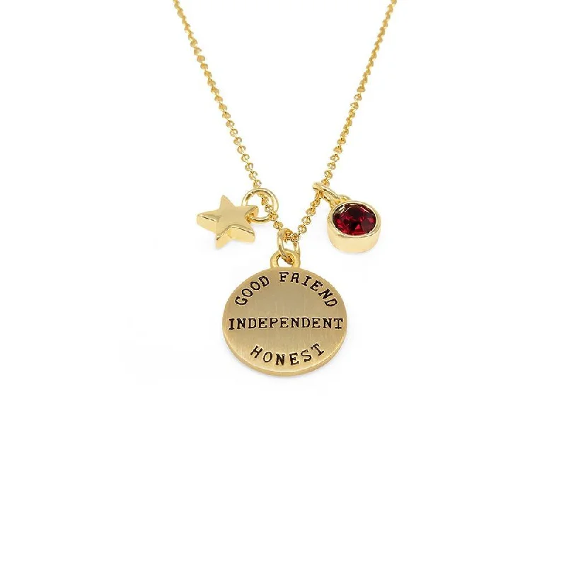 gold-plated necklaces for women-Birthstone Necklace January Gold Plated