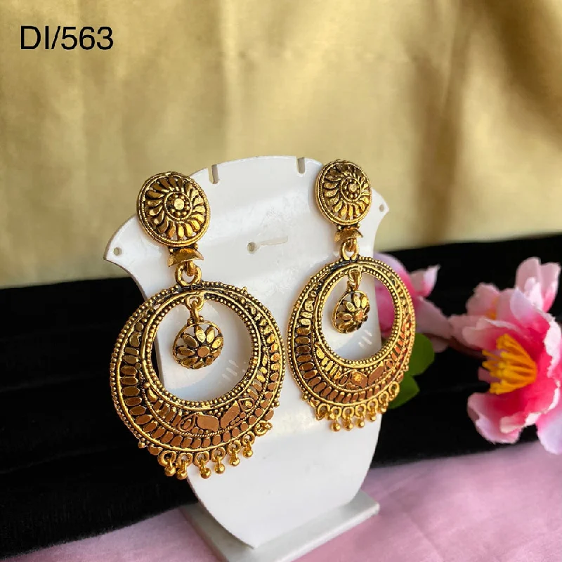 statement gold earrings for women-Mahavir Gold Plated Dangler Earrings