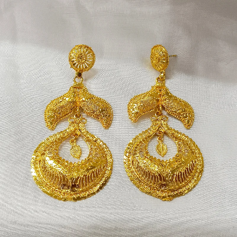 hoop earrings with diamonds for women-Bhavi Jewels Gold Plated Dangler Earrings