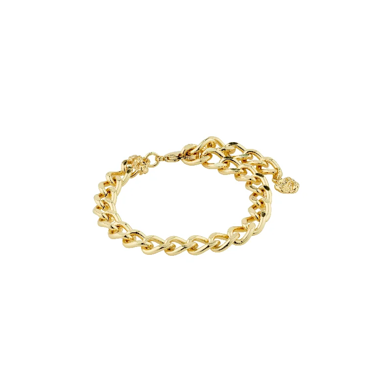 modern bangles for women-CHARM curb chain bracelet gold-plated